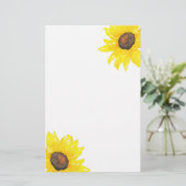 Waterverf zonnebloemen briefpapier (Staand voorkant)