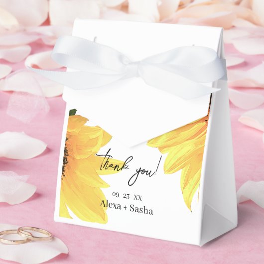 Waterverf Zonnebloemen bruiloft Bedankdoosjes (Huwelijk)