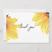Waterverf Zonnebloemen bruiloft Bedankkaart (Voorkant)