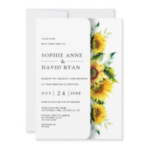 Waterverf Zonnebloemen bruiloft