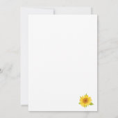 Waterverf Zonnebloemen bruiloft Kaart (Achterkant)