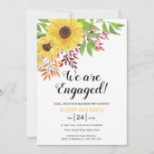 Waterverf zonnebloemen bruiloft verlovingsfeest kaart (Voorkant)