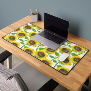 Waterverf zonnebloemen bureaumat