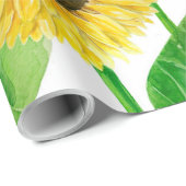Waterverf zonnebloemen cadeaupapier (Rol Hoek)
