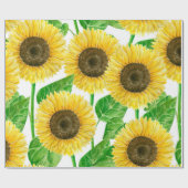 Waterverf zonnebloemen cadeaupapier (Vlak)