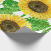 Waterverf zonnebloemen cadeaupapier (Hoek)