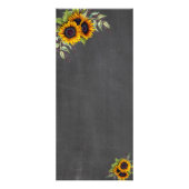 Waterverf - Zonnebloemen Chalkboard Wedding Menu (Achterkant)