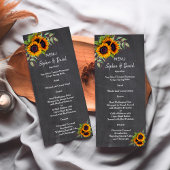 Waterverf - Zonnebloemen Chalkboard Wedding Menu