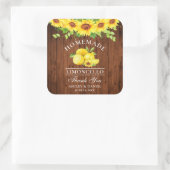 Waterverf Zonnebloemen Citroenen Limoncello Hout Vierkante Sticker (Tas)