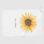 Waterverf zonnebloemen dames golfhanddoek (Horizontaal)