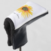 Waterverf zonnebloemen dames golfheadcover (3/4 voorkant)