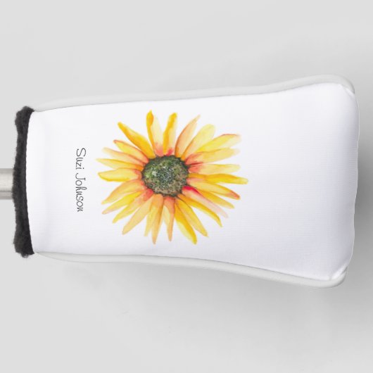 Waterverf zonnebloemen dames golfheadcover (Voorkant)