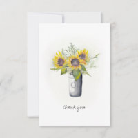 waterverf Zonnebloemen Dank u