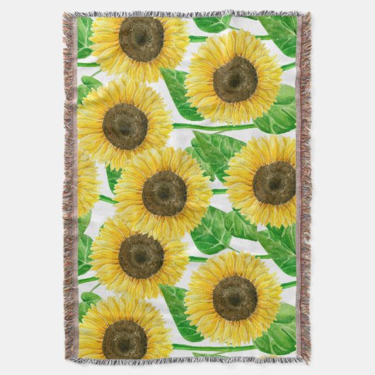 Waterverf zonnebloemen deken (Voorkant Verticaal)