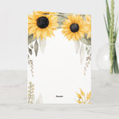 Waterverf Zonnebloemen Diepste sympathie Kaart (Achterkant)