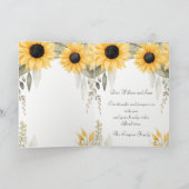 Waterverf Zonnebloemen Diepste sympathie Kaart (Binnen)