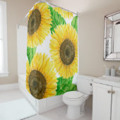 Waterverf zonnebloemen douchegordijn (In situ)