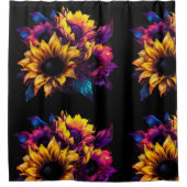 waterverf zonnebloemen douchegordijn (Voorkant)