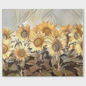 Waterverf Zonnebloemen Elegant Collectie Cadeaupapier (Vlak)