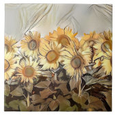 Waterverf Zonnebloemen Elegant Collectie Tegeltje (Voorkant)