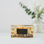 Waterverf Zonnebloemen Elegant Collectie Visitekaartje (Staand voorkant)