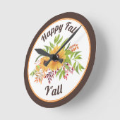 Waterverf zonnebloemen en bessen Happy herfst Y Ronde Klok (Hoek)