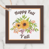 Waterverf zonnebloemen en bessen Happy herfst Y'al Bedankjes Labels (Voorkant)