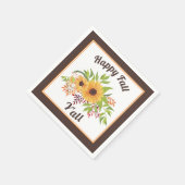 Waterverf zonnebloemen en bessen Happy herfst Y'al Servet (Hoek)