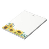 Waterverf Zonnebloemen en Eucalyptus Garden Custom Notitieblok (Linkerzijde)