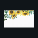 Waterverf Zonnebloemen en Eucalyptus Garland Plaatskaartje<br><div class="desc">Voeg een helder en griezelig accent toe aan uw gebeurtenissenlijstje met deze platte platte plaatskaarten. Het bevat waterverf afbeeldingen van zonnebloemen en eucalyptusbladeren. Deze zonnebloemen,  tuinbouwkaarten zijn perfect voor zomerbruiloften en herfstweddenschappen,  vrijgezellenfeesten,  baby showers,  verjaardagen en andere evenementen.</div>