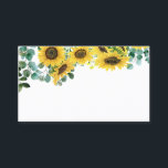 Waterverf Zonnebloemen en Eucalyptus Garland Plaatskaartje<br><div class="desc">Voeg een helder en griezelig accent toe aan uw gebeurtenissenlijstje met deze platte platte plaatskaarten. Het bevat waterverf afbeeldingen van zonnebloemen en eucalyptusbladeren. Deze zonnebloemen,  tuinbouwkaarten zijn perfect voor zomerbruiloften en herfstweddenschappen,  vrijgezellenfeesten,  baby showers,  verjaardagen en andere evenementen.</div>