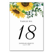 Waterverf Zonnebloemen en Eucalyptus Wedding Kaart (Achterkant)