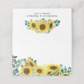 Waterverf Zonnebloemen en Eucalyptus Wedding Plaatskaartje (Buitenkant ongevouwen)