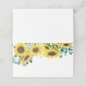 Waterverf Zonnebloemen en Eucalyptus Wedding Plaatskaartje (Buitenkant ongevouwen)