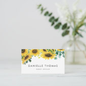 Waterverf Zonnebloemen en Eucalyptusbladeren Visitekaartje (Staand voorkant)