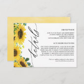 Waterverf Zonnebloemen en Eucalyptusbruiloft - Geg Informatiekaartje (Voorkant / Achterkant)