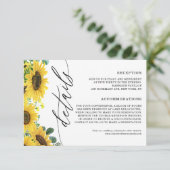 Waterverf Zonnebloemen en Eucalyptusbruiloft - Geg Informatiekaartje (Staand voorkant)