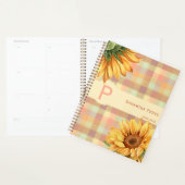Waterverf Zonnebloemen en Gingham Plaid Art Planner (Display)