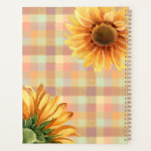 Waterverf Zonnebloemen en Gingham Plaid Art Planner (Achterkant)