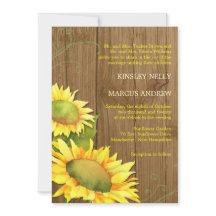Waterverf Zonnebloemen en Houtkorrelige bruiloft