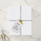 Waterverf Zonnebloemen en Vlinders Baby shower Cadeaulabel (Met Touw)