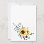 Waterverf zonnebloemen Eucalyptus Bloom Weddenscha Kaart (Achterkant)