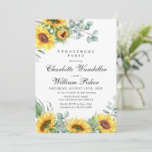 Waterverf Zonnebloemen Eucalyptus ENGAGTY Kaart (Staand voorkant)