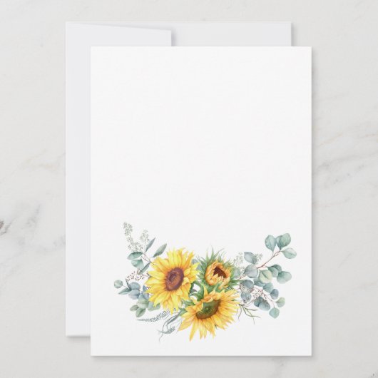 Waterverf Zonnebloemen Eucalyptus ENGAGTY Kaart (Achterkant)