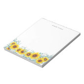 Waterverf Zonnebloemen & Eucalyptus gepersonalisee Notitieblok (Linkerzijde)