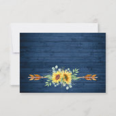 Waterverf Zonnebloemen Eucalyptus Rustic Wedding RSVP Kaartje (Achterkant)