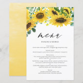 Waterverf Zonnebloemen Eucalyptus Weddenschap (Voorkant / Achterkant)