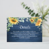 Waterverf Zonnebloemen Eucalyptus Weddenschap Deta Informatiekaartje (Staand voorkant)
