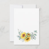 Waterverf Zonnebloemen Eucalyptus Wedding RSVP Kaa (Achterkant)