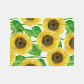 Waterverf zonnebloemen fleece deken (Voorkant (Horizontaal))
